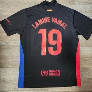 New Lamine Yamal Barcelona 19 Jersey Spotify Black Sz XL Youth